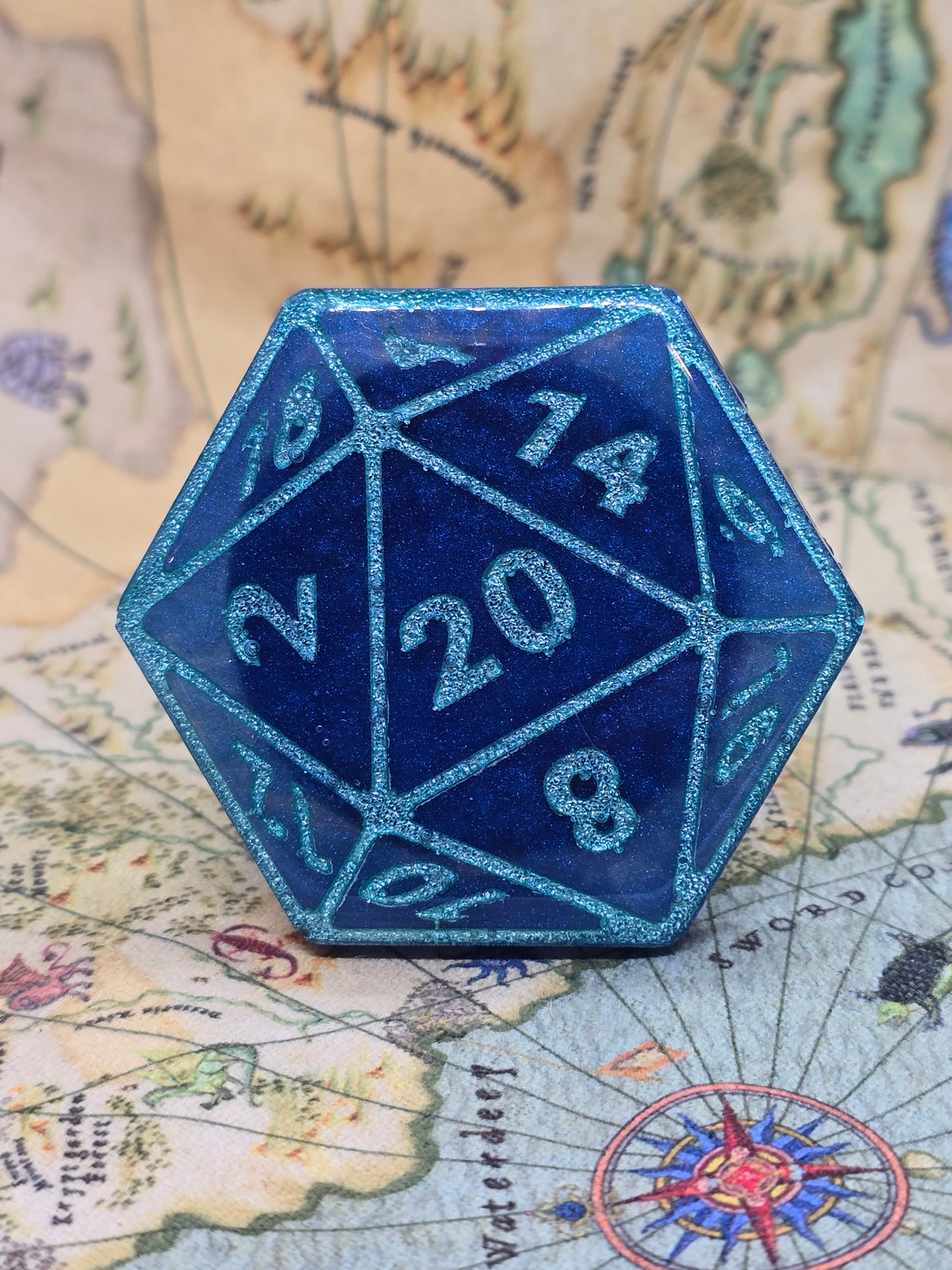 Ocean blue D20 phone grip