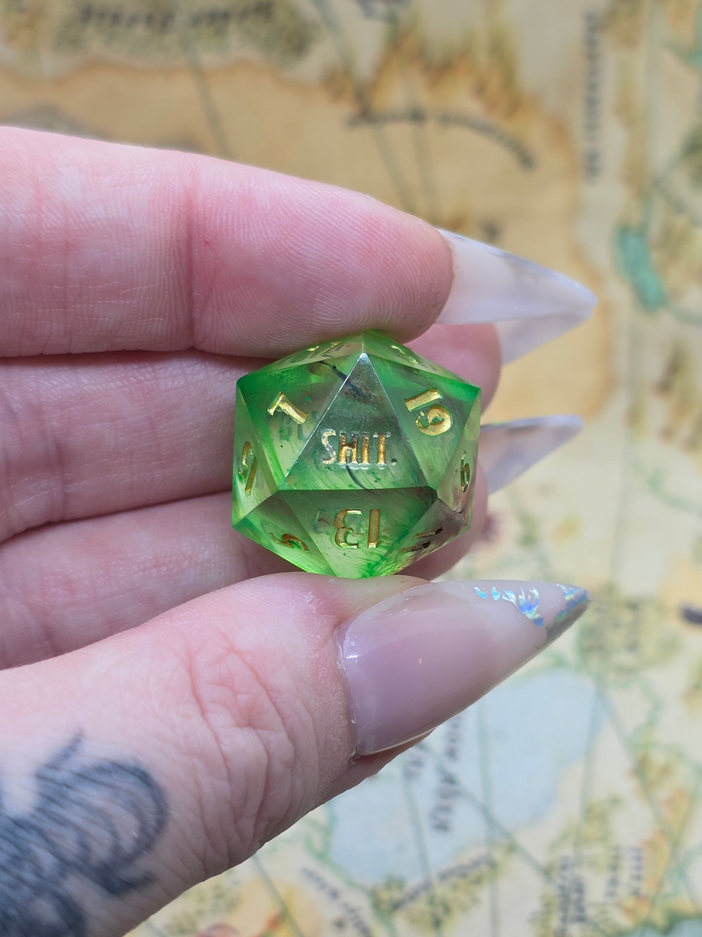 Gelatinous crit handmade D20