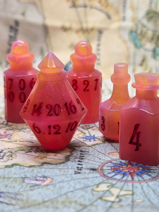 Fruit salad handmade potion bottle dice