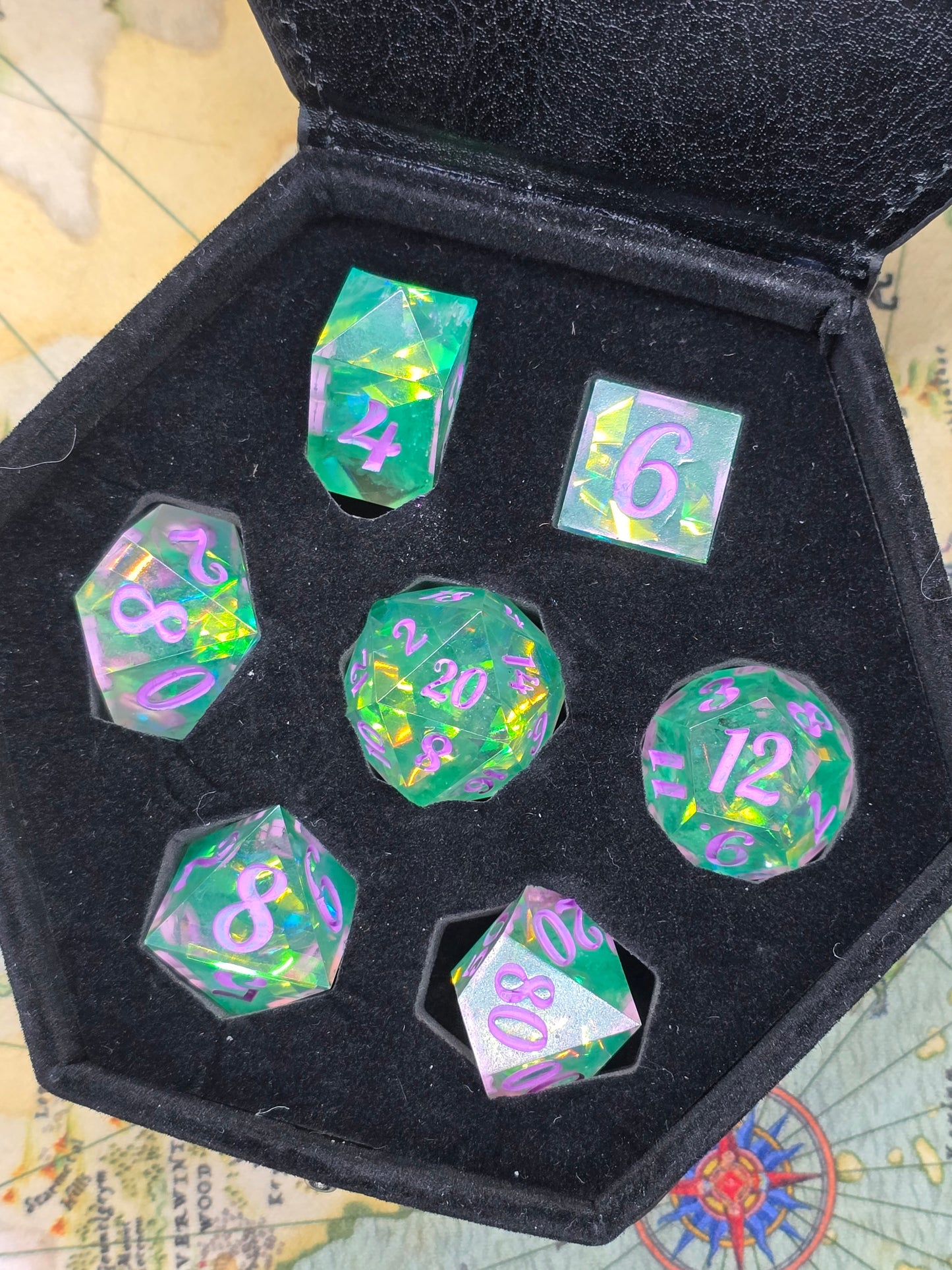 Mermaids tails handmade 7 pc dice set