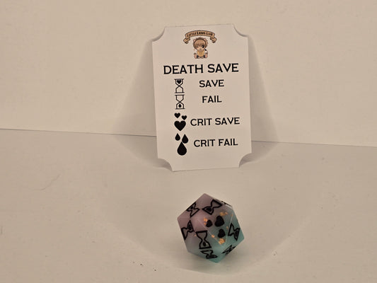 Cotton candy handmade Death save dice
