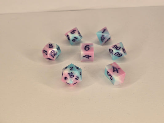 Trans pride handmade dice set