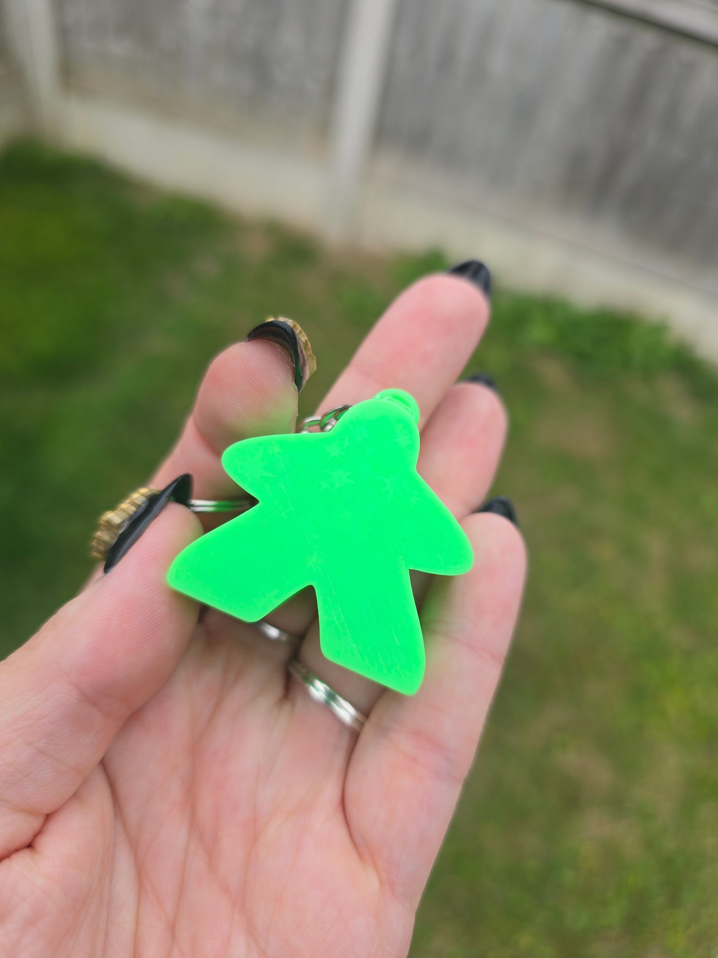 Meeple Fidget Clicker Keyring - with holographic stars