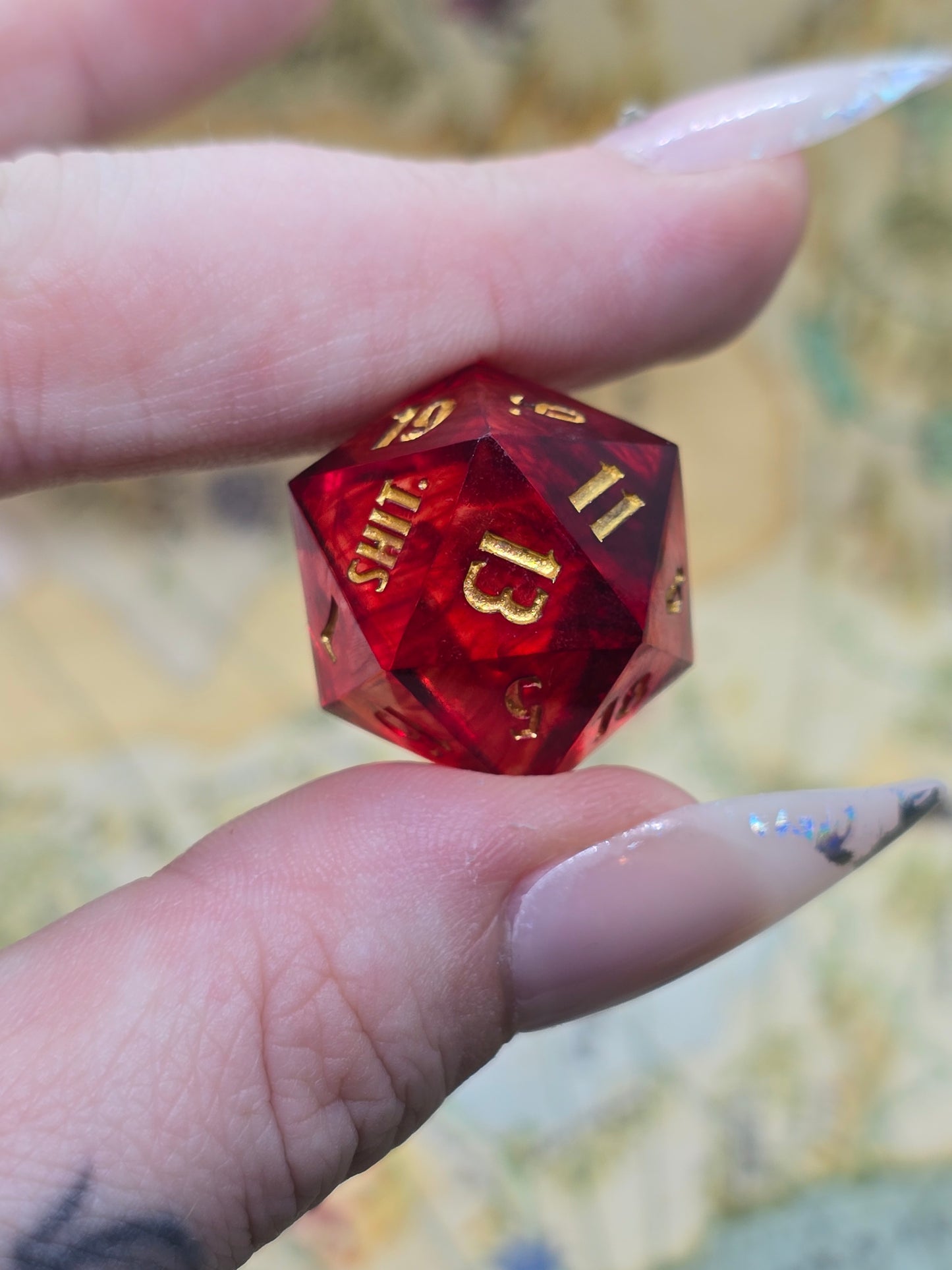 Royal red handmade crit/shit D20