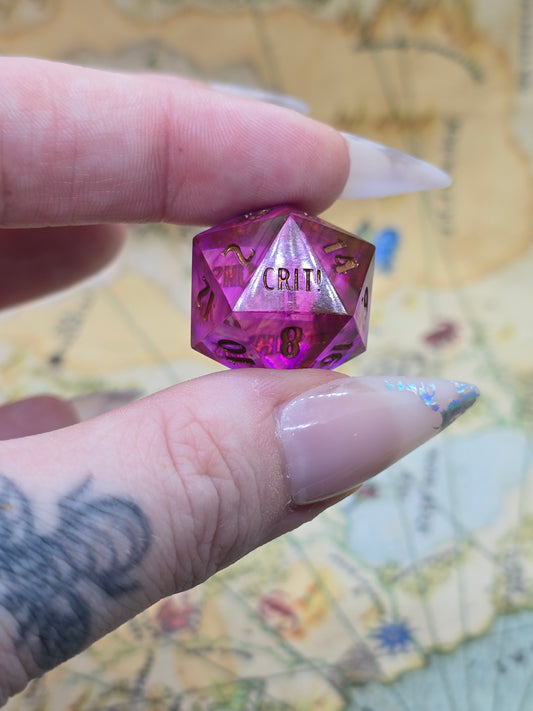 Purple treasure handmade crit/shit D20