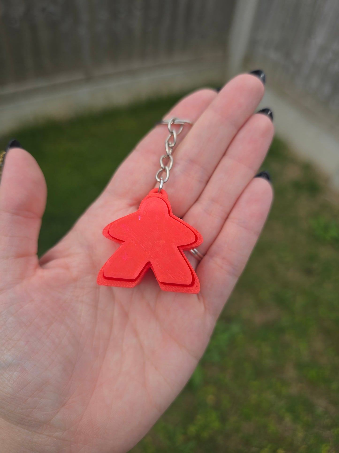 Meeple Fidget Clicker Keyring - with holographic stars