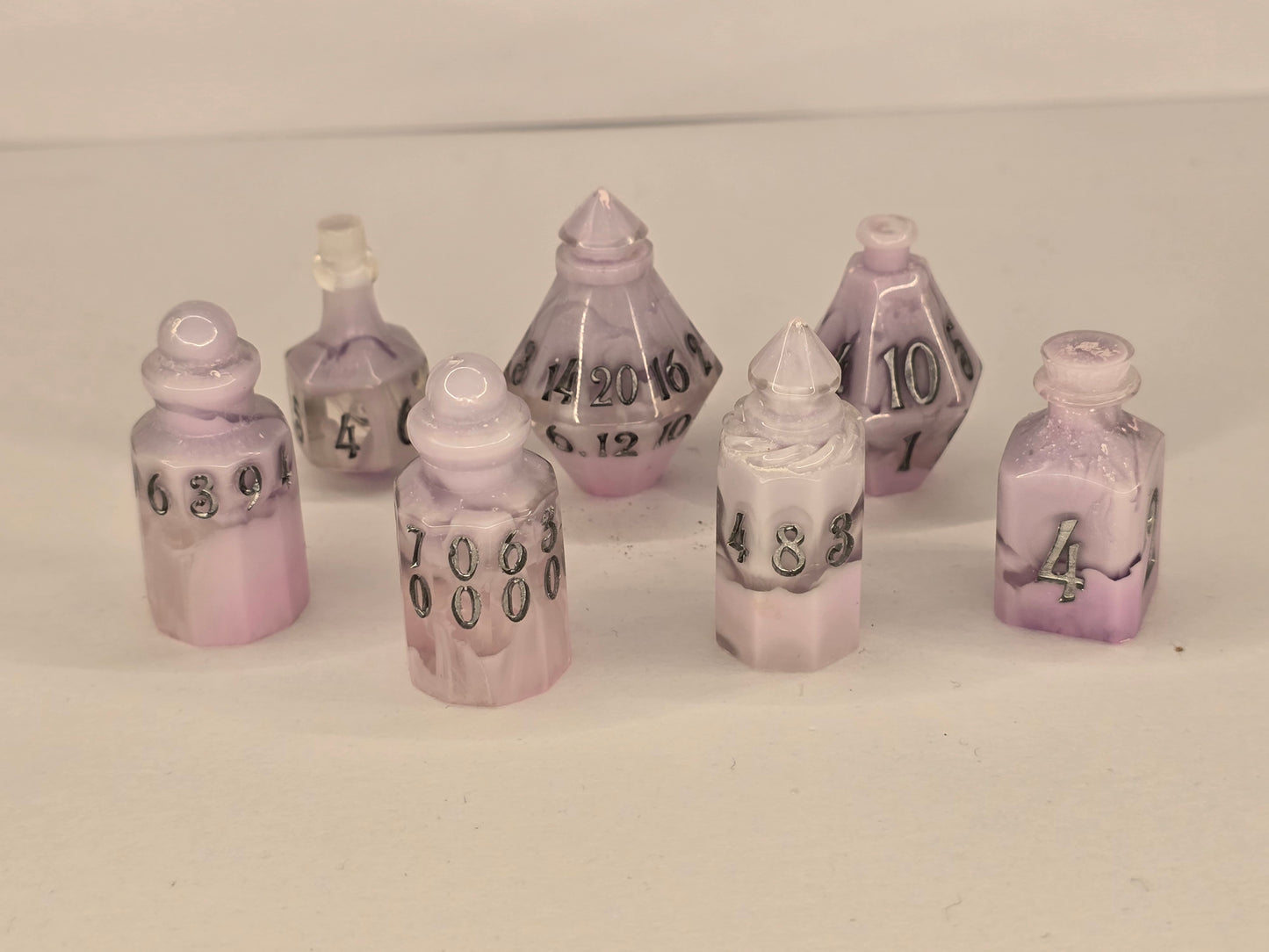 Pastel prettys handmade potion bottle dice set