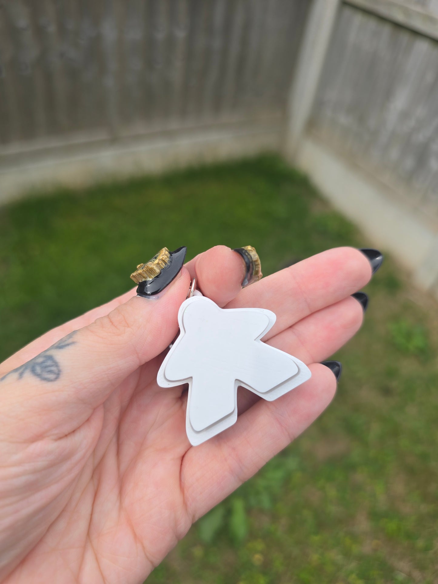 Meeple Fidget Clicker Keyring - with holographic stars