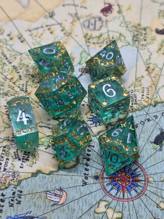 Royal seas 7 pc handmade dice set