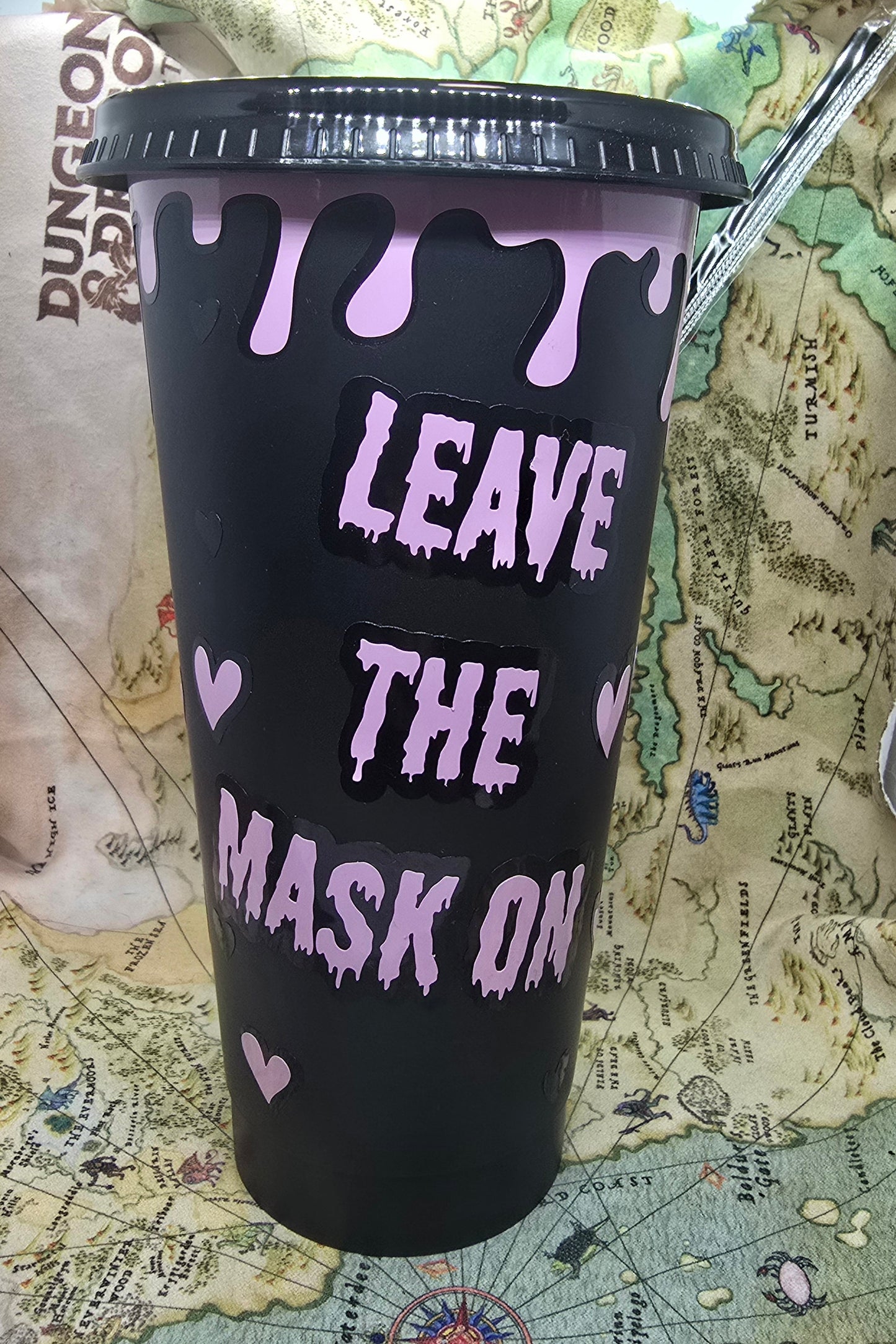 Ghost face leave the mask on horror 24oz reusable cold cup