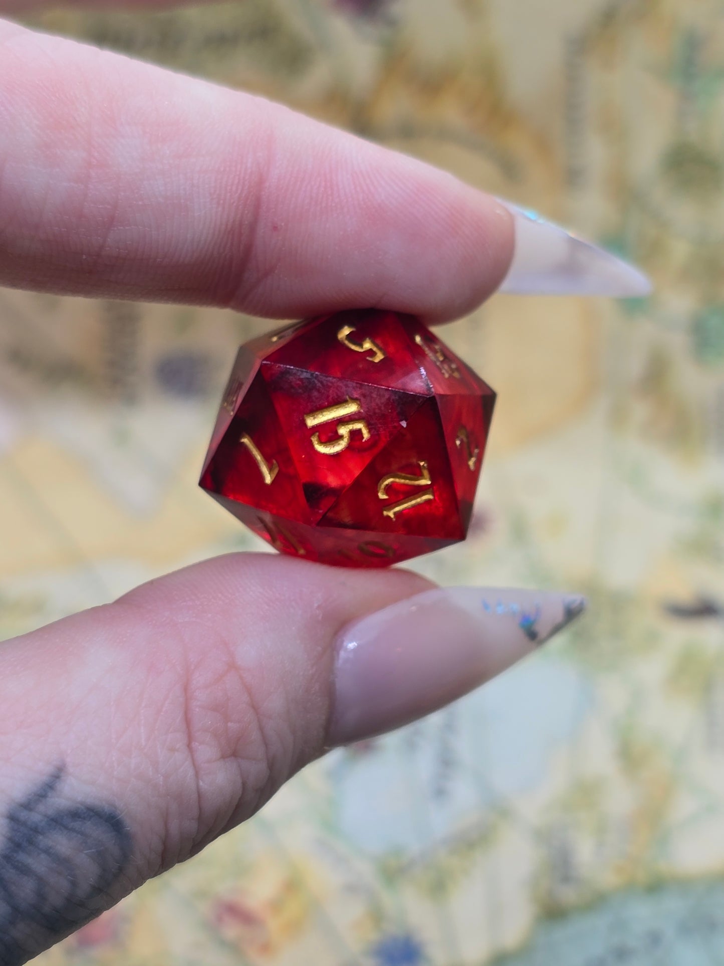 Royal red handmade crit/shit D20