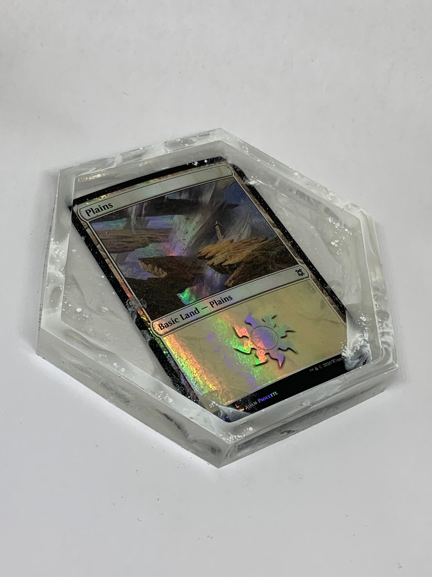 Magic the gathering resin coaster shiney/ foily land card