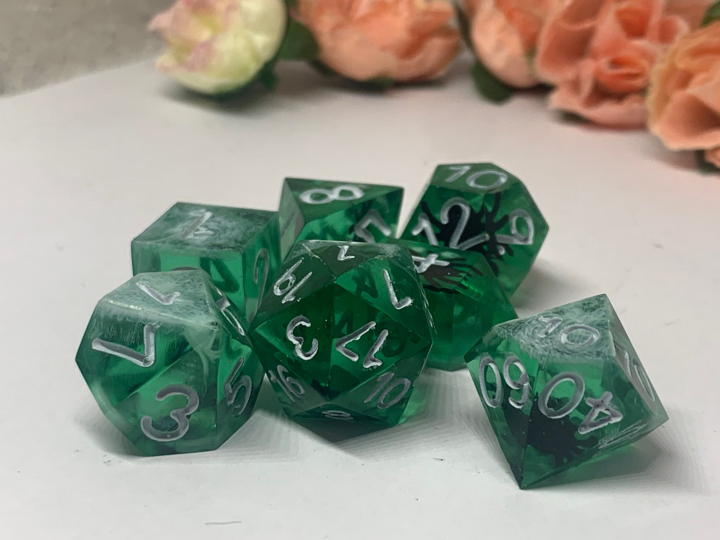 Spiders Web Handmade Resin Edge Dice Set