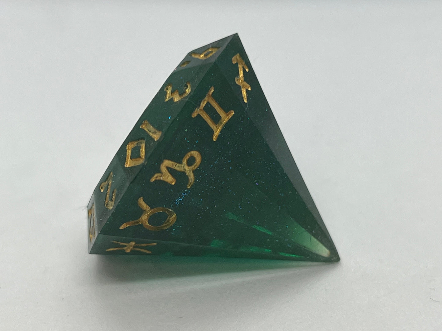Emerald Handmade Crystal Gem Zodiac Resin Dice D12