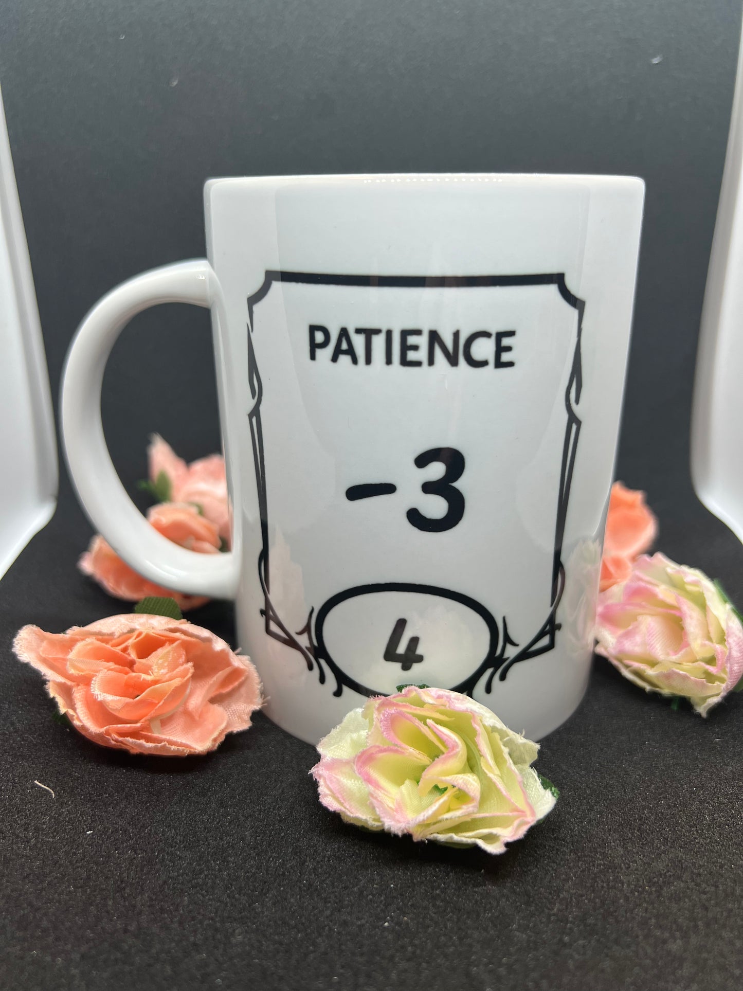 DND Mug - ""Patients -3"", Dungeons and Dragons Mug for DM and Players, Funny Ceramic Mug Gift for Tea and Coffee