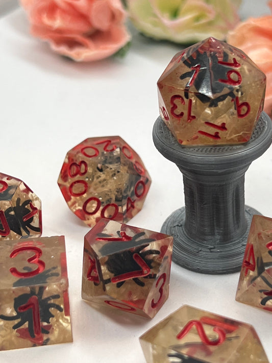 Spiders Web Handmade 7 Set Sharp Edge Dice